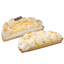 Luxe vanille roomvlaai of bananenvlaai half